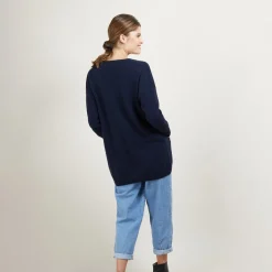 Montagut Long cardigan with pockets in cashmere - Blush