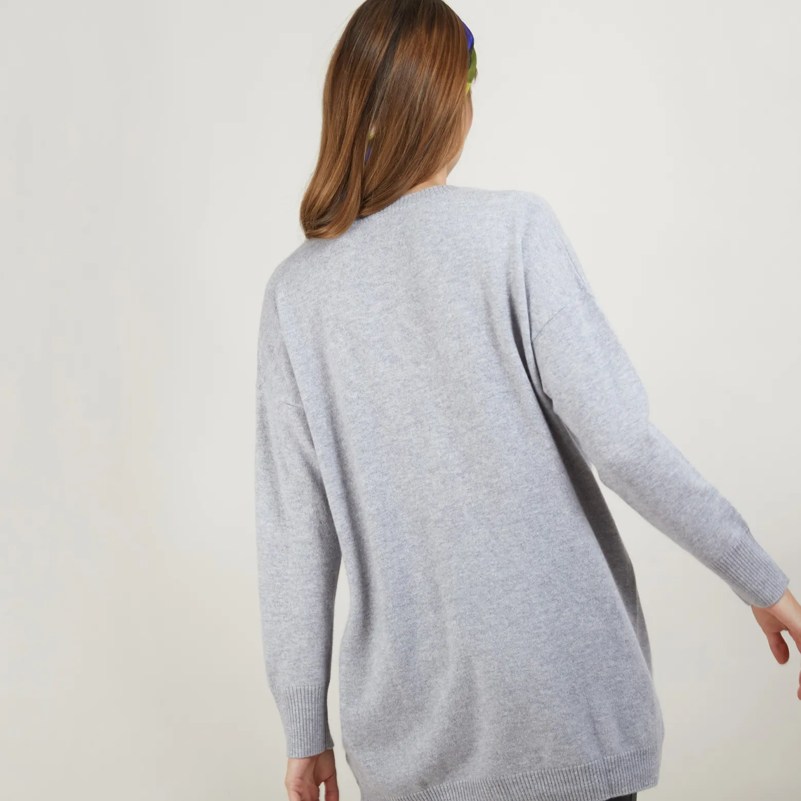 Montagut Long cardigan with pockets in cashmere - Blush