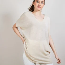 Montagut Long flamed linen T-shirt - Bil