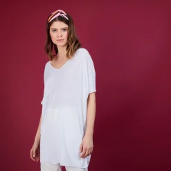 Montagut Long flamed linen T-shirt - Bil