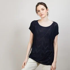 Montagut Long flamed linen T-shirt - Colinna