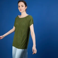 Montagut Long flamed linen T-shirt - Colinna