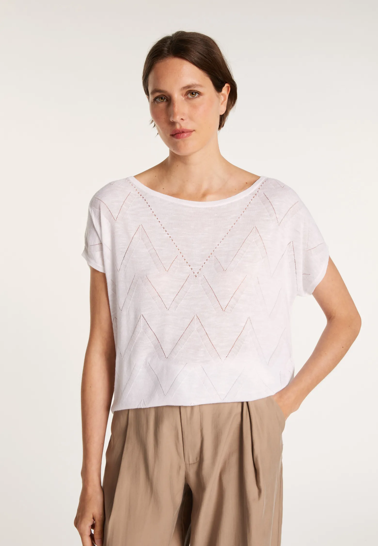 Montagut Long flamed linen T-shirt - Colinna