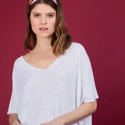 Montagut Long flamed linen T-shirt - Bil