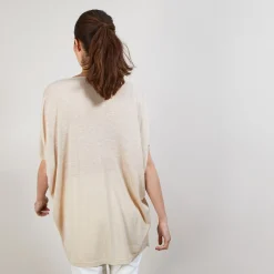 Montagut Long flamed linen T-shirt - Bil