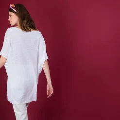 Montagut Long flamed linen T-shirt - Bil