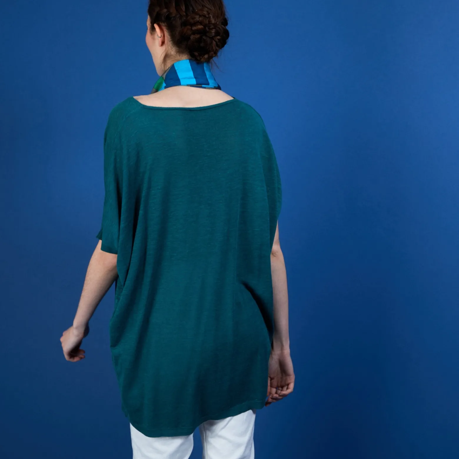 Montagut Long flamed linen T-shirt - Bil
