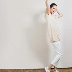 Montagut Long flamed linen T-shirt - Bil
