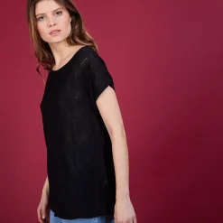 Montagut Long flamed linen T-shirt - Colinna