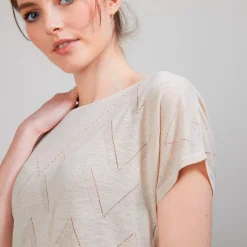 Montagut Long flamed linen T-shirt - Colinna