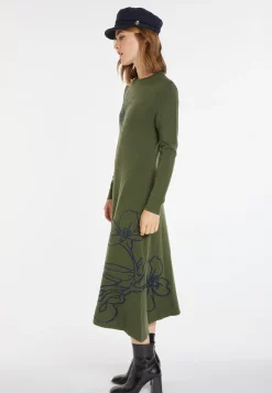 Montagut Long flared dress in merino wool - Charlize