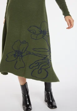 Montagut Long flared dress in merino wool - Charlize