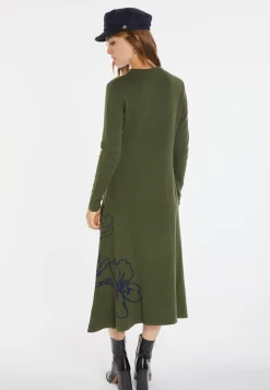 Montagut Long flared dress in merino wool - Charlize