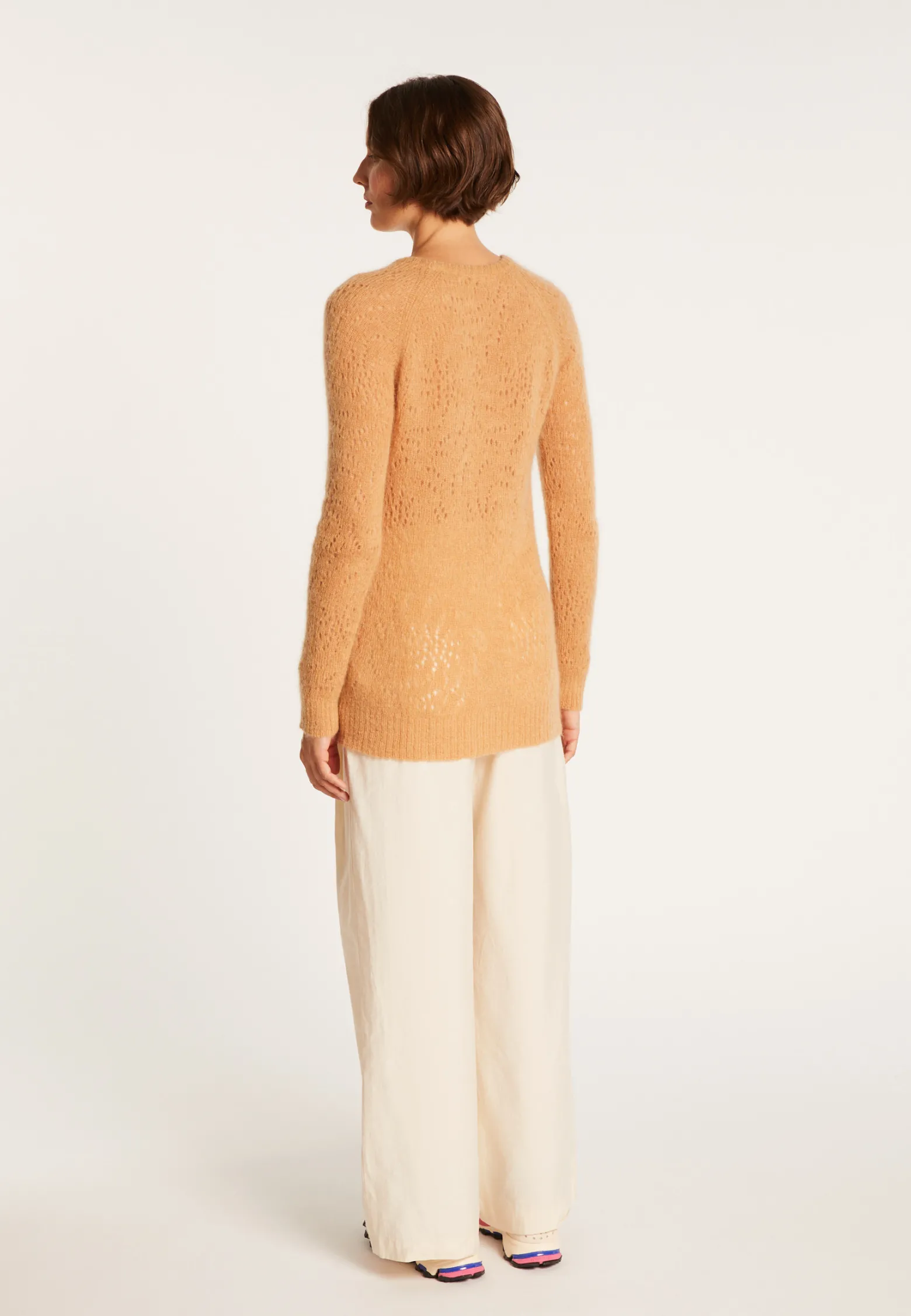 Montagut Long hemstitched jumper made of mohair - Emelin