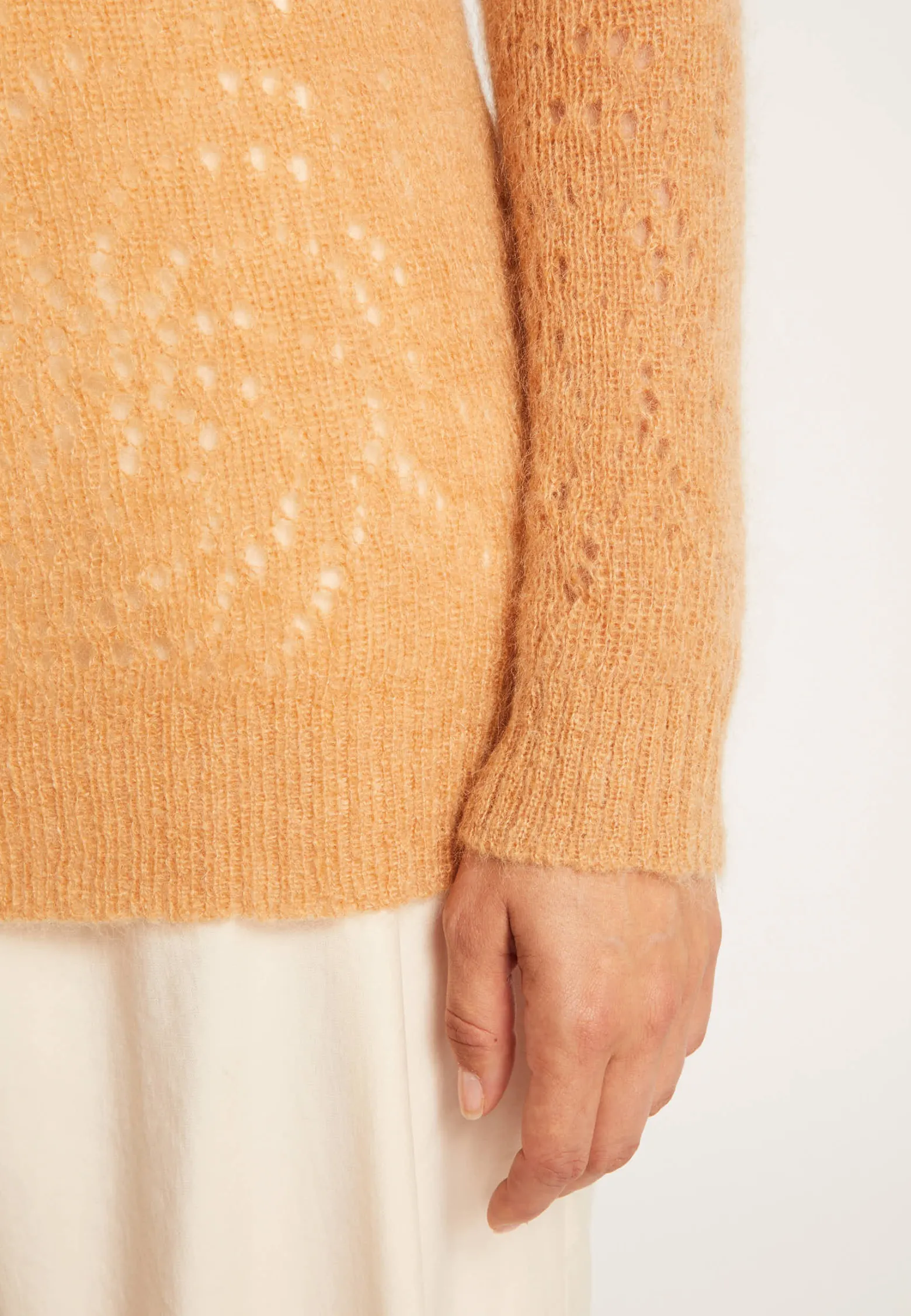 Montagut Long hemstitched jumper made of mohair - Emelin