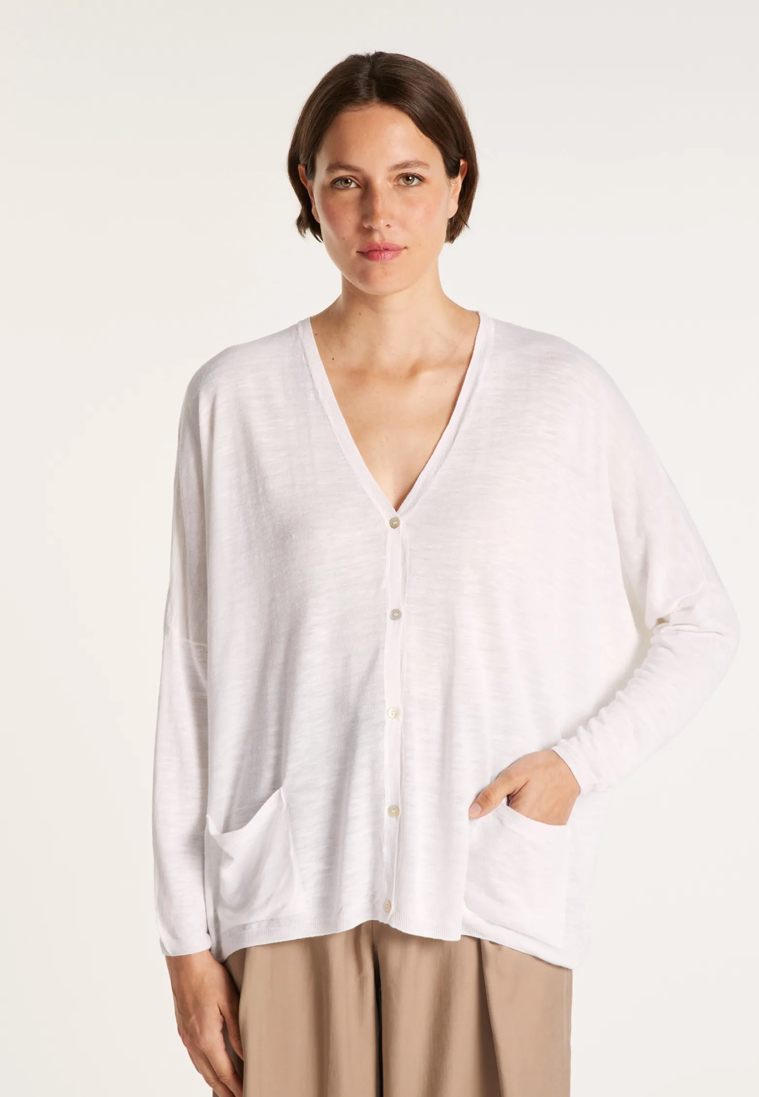 Montagut Long linen cardigan - Ballon