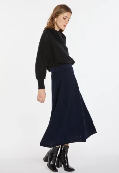 Montagut Long skirt in merino wool - Cecile