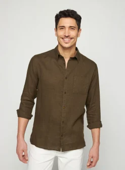 Montagut Long sleeve linen shirt - Robin