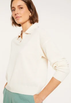 Montagut Long sleeve polo shirt in brushed cotton - Melvina
