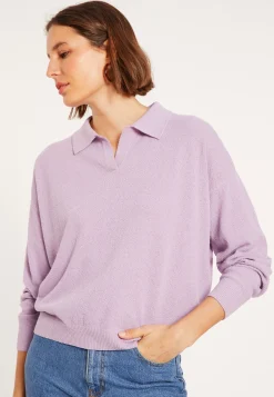 Montagut Long sleeve polo shirt in brushed cotton - Melvina