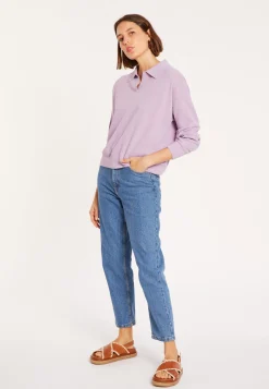 Montagut Long sleeve polo shirt in brushed cotton - Melvina