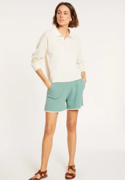 Montagut Long sleeve polo shirt in brushed cotton - Melvina