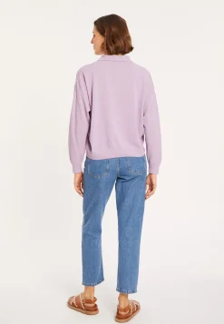Montagut Long sleeve polo shirt in brushed cotton - Melvina