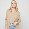 Montagut Long vest with pockets in flamed linen - Tabata