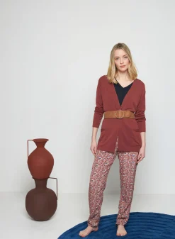 Montagut Long vest with pockets in flamed linen - Tabata