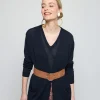 Montagut Long vest with pockets in flamed linen - Tabata