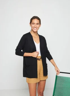 Montagut Long vest with pockets in flamed linen - Tabata