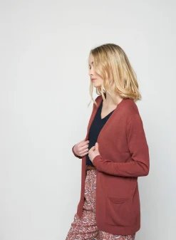 Montagut Long vest with pockets in flamed linen - Tabata