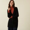 Montagut Long V-neck cashmere cardigan with slits and pockets - Aden