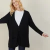 Montagut Long wool cardigan with pockets - Anne-Sophie