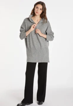 Montagut Long zip-neck sweater in wool and cashmere - Charlotte