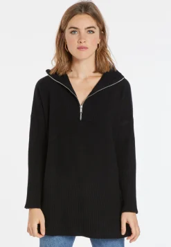 Montagut Long zip-neck sweater in wool and cashmere - Charlotte