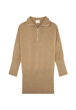 Montagut Long zip-neck sweater in wool and cashmere - Charlotte