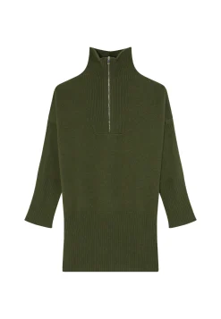 Montagut Long zip-neck sweater in wool and cashmere - Charlotte