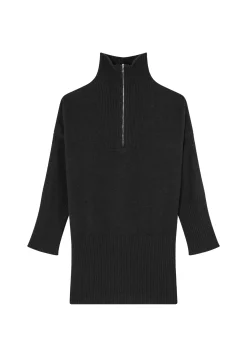 Montagut Long zip-neck sweater in wool and cashmere - Charlotte