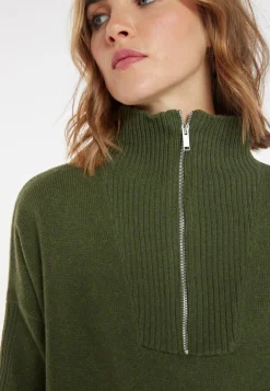 Montagut Long zip-neck sweater in wool and cashmere - Charlotte