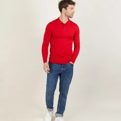 Montagut Long-sleeved merino wool polo shirt - Eni