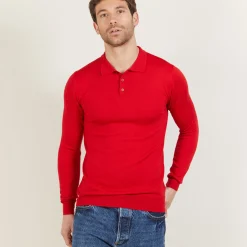 Montagut Long-sleeved merino wool polo shirt - Eni