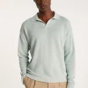 Montagut Long-sleeved polo shirt in flamed cotton and linen - Ido
