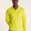 Montagut Long-sleeved polo shirt in flamed cotton and linen - Ido
