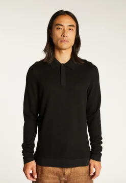 Montagut Long-sleeved polo shirt in merino wool - Sidney