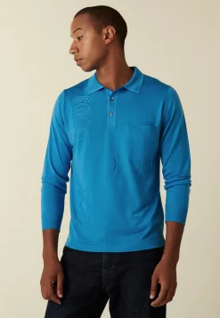 Montagut Long-sleeved polo shirt in Fil Lumière with rounded patterns - Defi