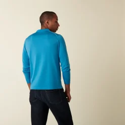 Montagut Long-sleeved polo shirt in Fil Lumière with rounded patterns - Defi