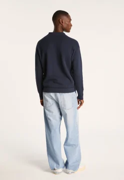 Montagut Long-sleeved polo shirt in flamed cotton and linen - Ido