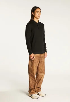 Montagut Long-sleeved polo shirt in merino wool - Sidney