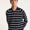 Montagut Long-sleeved striped cotton polo shirt - Pavell